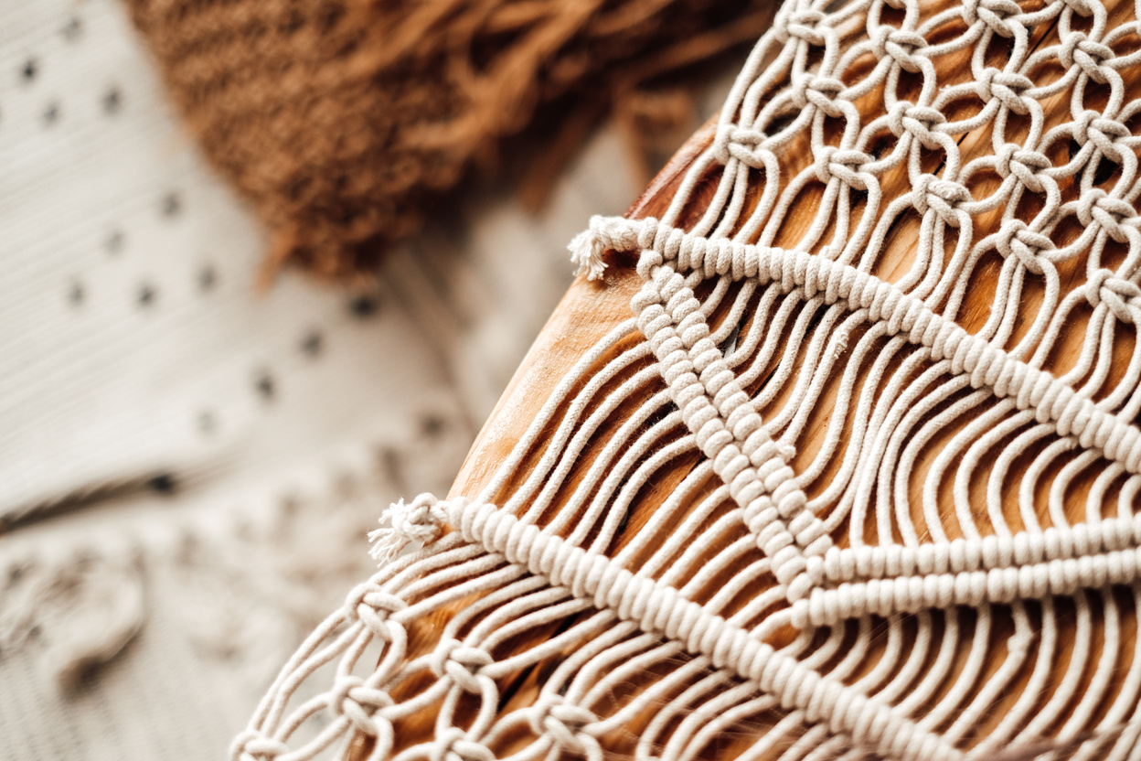 Handmade Woven Macrame Closeup